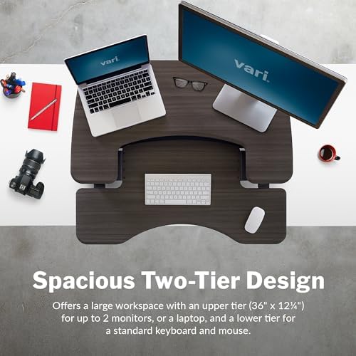 Vari Pro Plus 36 Standing Desk Converter – Spring-Loader Lift – Espresso - Image 4