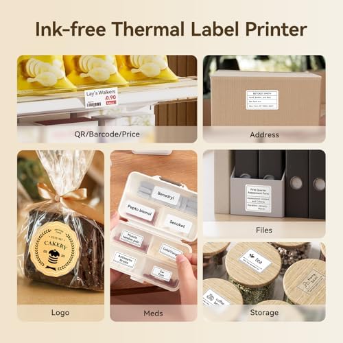 NIIMBOT B21 Pro 300 DPI Bluetooth Label Maker with Tape, Beige - Image 6