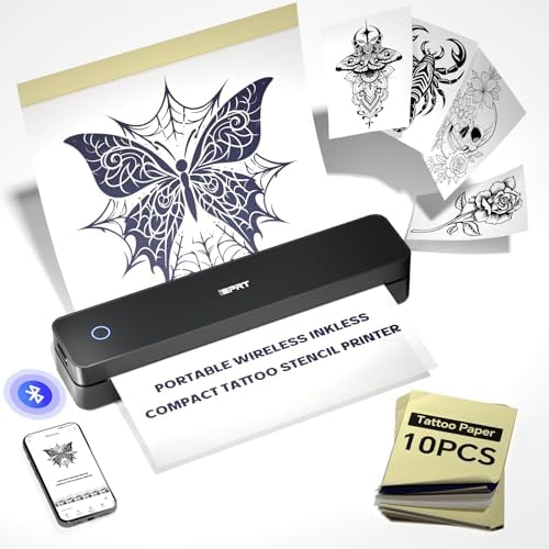 iDPRT Tattoo Stencil Printer with 10pcs Tattoo Transfer Paper by iDPRT