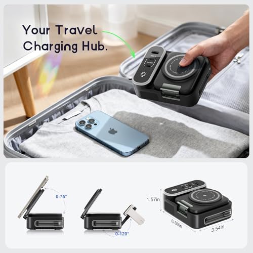 8-in-1 Foldable Wireless Charging Station for Apple Devices with Clock, 65W - Image 6