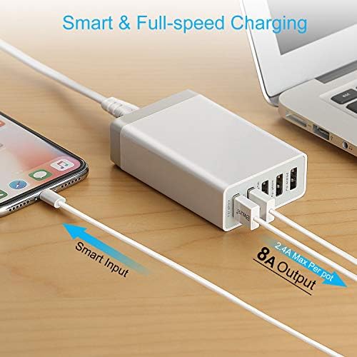 Desktop 5 Port USB Wall Charger 40W 8A, USB Hub Charging Station - Image 2