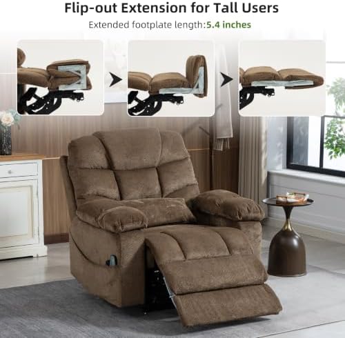 500lbs Heavy Duty Power Lift Recliner for Tall Man 6'5" Extended Footrest - Image 4