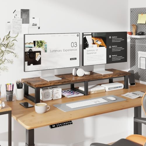 YAOHUOO 45" Large TV Riser for 32-60 inch TV, TV Riser Stand Shelf,Brown - Image 6