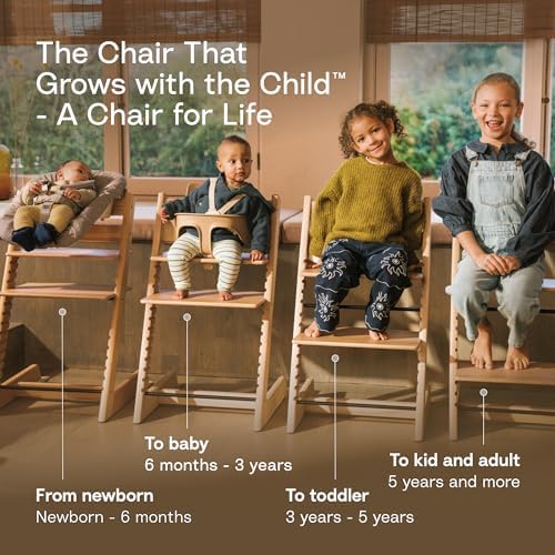 Stokke Tripp Trapp High Chair with Tray and Cushion, Natural/Nordic Grey - Image 3