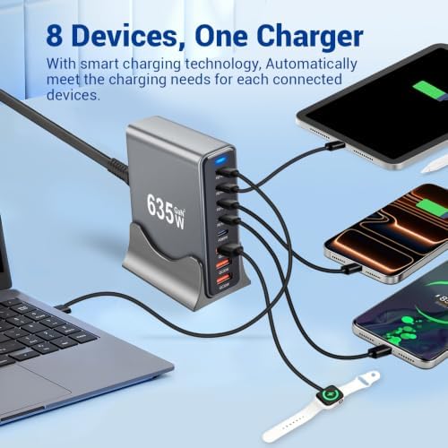 635W GaN Fast Charging Station, 8-Port USB C Charger Stations - Image 6