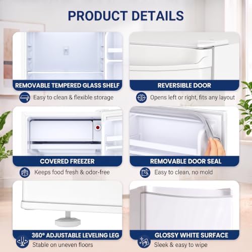 4.5 Cu.Ft Mini Fridge with Freezer, Great for Dorm Office Bedroom - Image 6