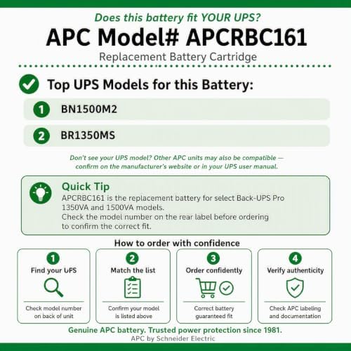 APC Genuine UPS Replacement Battery APCRBC161 for Models BR1350MS. BN1500M2 - Image 4