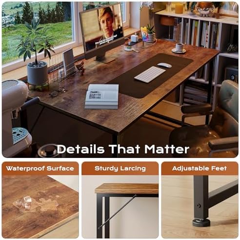 PRAISUN 47 X 24 Inch Deeper Desk with Power Outlets - Image 6