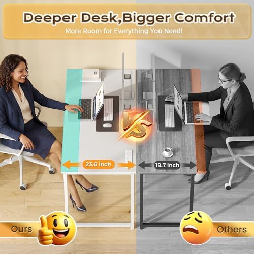 PRAISUN 47 X 24 Inch Deeper Desk with Power Outlets - Image 4
