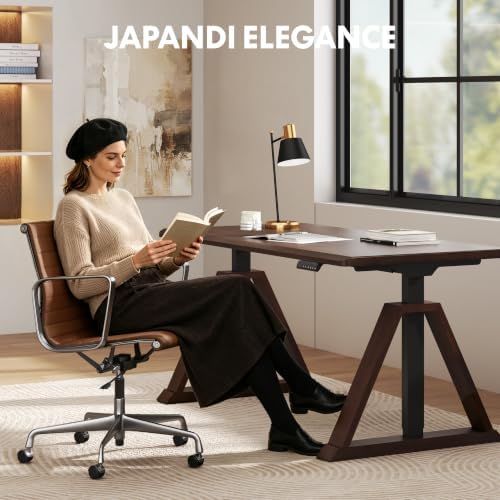 FLEXISPOT 63 x 30 Inch WoodiX Solid Wood Executive Standing Desk, Walnut - Image 3
