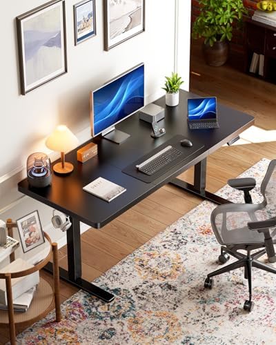 HUANUO 71 x 30 Inch Large Electric Standing Desk, Brushless Motor, Black - Image 2