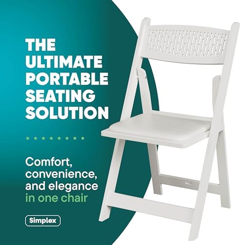SIMPLEX Mesh Back Folding Chairs, Padded Seat, 800 lb, 24 Pack - Image 3
