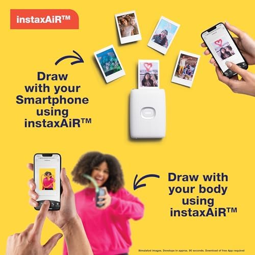 Fujifilm Instax Mini Link 2 Smartphone Photo Printer, Wireless, Portable, and Lightweight Instant Film Printer, Bluetooth, Compatible on iPhone IOS or Android Devices - Clay White (Renewed) - Image 3