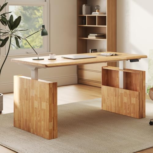 FLEXISPOT 63 x 30 Inch WoodiX Solid Wood Executive Standing Desk, Maple by Unknown