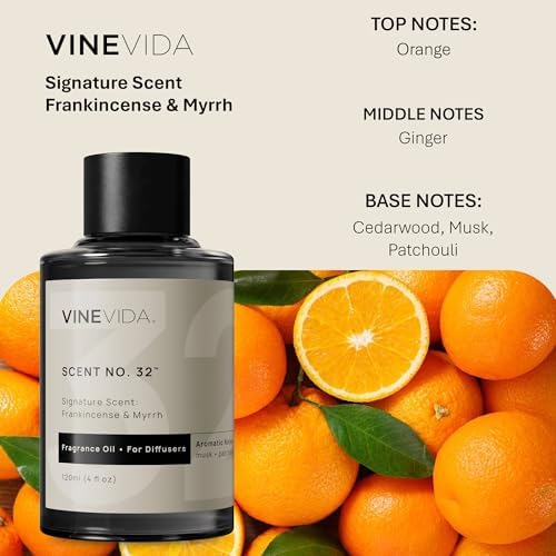 VINEVIDA [4 Fl Oz] Frankincense & Myrrh Fragrance Oil for Cold Air Diffusers, Essential Oils for Diffuser Oil Refill & Air Freshener Room Spray - Image 2