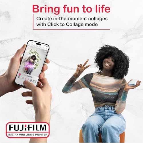 Fujifilm Instax Mini Link 3 Printer Bundle Instax Mini Film (40 Sheets), Link 3 Protective Case (Clay White) - Image 5