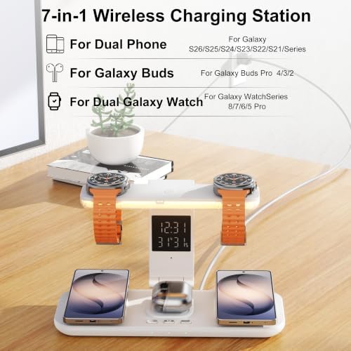7 in 1 Wireless Charging Station for Samsung Galaxy Dual Watch Charger - Image 3
