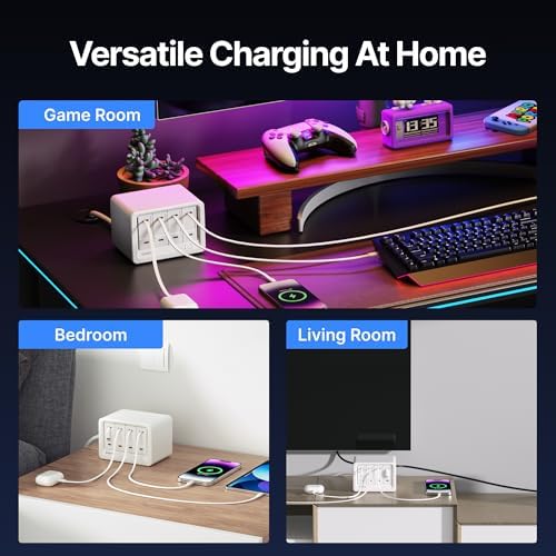 Gitryin 12-in-1 Desktop Charging Station, 160W USB Retractable GaN Charger - Image 4