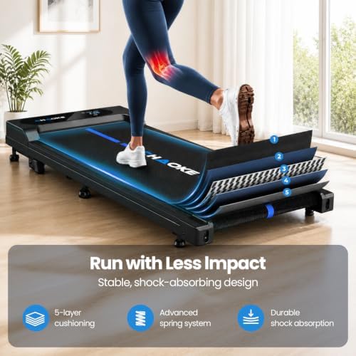 Walking Pad Treadmill for Home, Built-in Speaker, 6.2MPH Under Desk Walking Pad with 10% Incline, 2.75HP Portable Walking Pad with APP, 330LBS Capacity, Remote Control, 12 HIIT Programs - Image 5