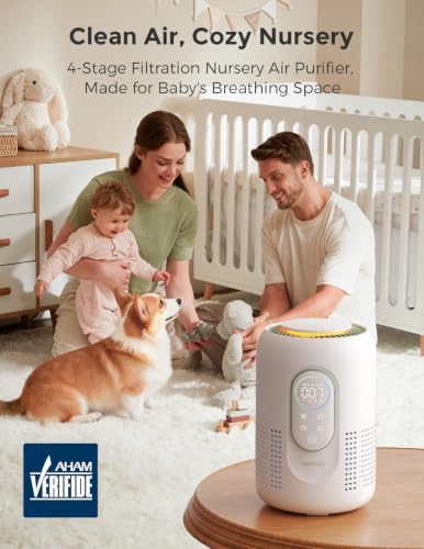Momcozy Air Purifier for Bedroom with Dimmable Night Light for Small Room - Image 2