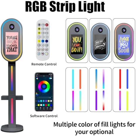 Oval DSLR Photo Booth with Camera and Printer, Portable Selfie Mirror Photo Booth with 15.6 inch Touch Screen RGB Lights for Wedding Party Events Rental Christmas (Black) - Image 4
