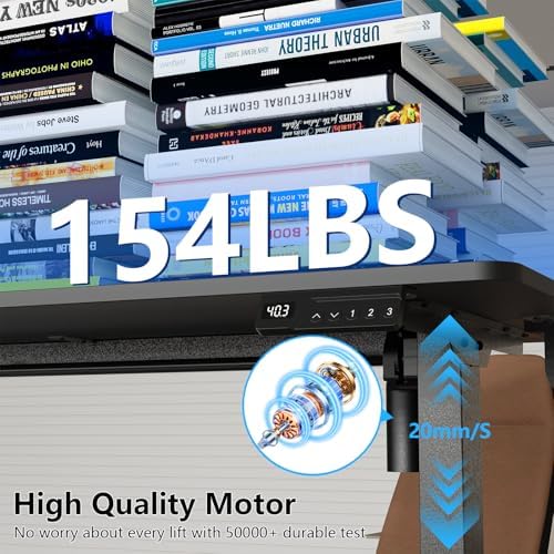 48x24 inch Electric Standing Desk, Height Adjustable, Black - Image 4