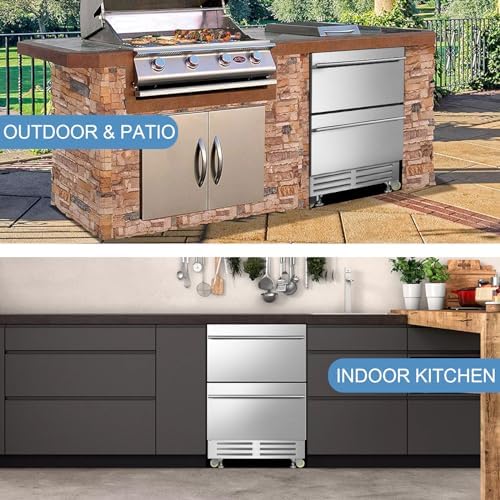 Velivi 24'' Drawer Fridge Under Counter Beverage Refrigerator with Wheels - Image 5