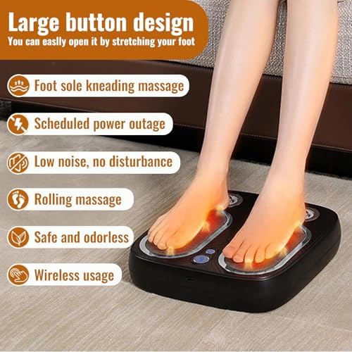 Shiatsu Foot Massager with Heat — Deep Kneading, Air Compression, Open-Toe Design. Deep Massage for Plantar Fasciitis, Pain Relief and Neuropathy Relief. - Image 3
