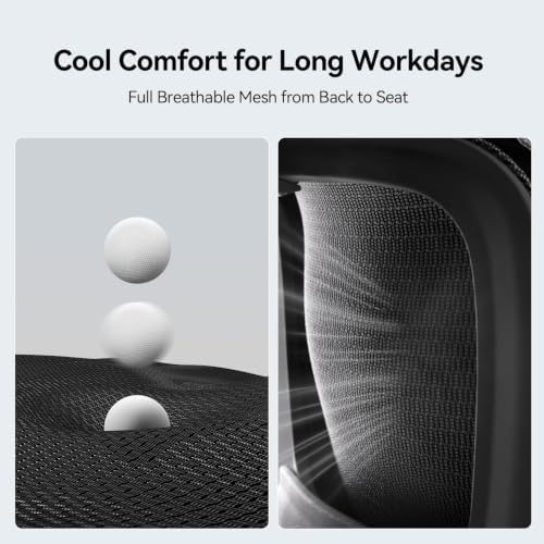 SIHOO B100 SE Office Chair, Desk Chair with Adaptive Lumbar Support & 2D Flip-up Armrests, 135° tilt Soft Memory Foam Erogonomic Chair for Home Office,Hold 300 LBS, 2 Packs, Jet Black - Image 7