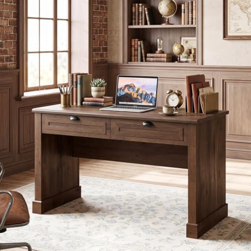 Tangkula 48” Computer Desk with 2 Drawers, Farmhouse Executive Desk - Image 2