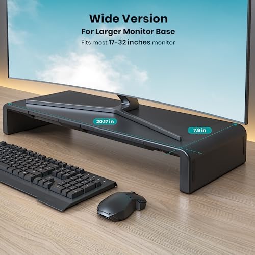 Klearlook Computer Monitor Stand for Desk, Adjustable Foldable Monitor Riser with Storage Drawer & Tablet Phone Holder for Office, Home, Laptop, Desktop (Black 2 Pack) - Image 2