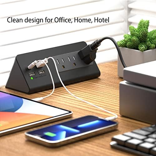 Nightstand Edge Mount Power Strip with USB-C Ports Tabletop Desk Clamp Power Sockets with 3 AC Outlets &4 Fast Charging USB Ports for Home Office Hotel and Dormitory - Image 3