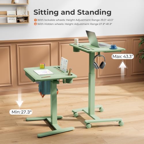 28" Mobile Standing Desk with Drawer, Portable Laptop Desk - Image 5