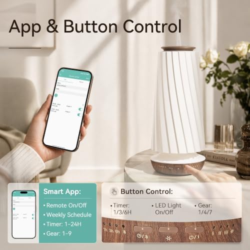 Waterless Essential Oil Diffuser for Home, Cold Air Scent Machine with Ambient Light, Smart App Control, Includes 100ml Oil - Image 5
