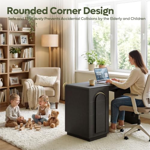 Bestier 47" Computer Desk with 3 Drawers, Executive Style, Black - Image 3