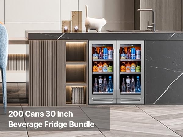 Ca'Lefort 30'' Beverage Refrigerator, 200 Can Beverage Fridge Under Counter - Image 4