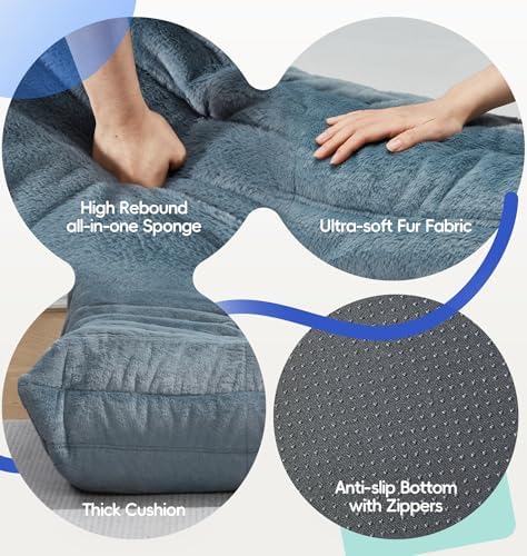 Hobestluk Small Bean Bag Chair Fireside Floor Chair BeanBag Couch Togo Sofa - Image 6
