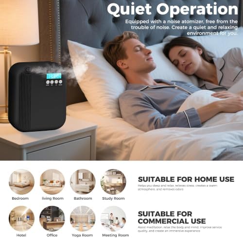 House Scent Machine,Hotel Collection Diffuser, 10000 Sq.Ft of Coverage, 200ml Large Capacity Aromatherapy Machine, Scent Diffusers for Home,Office, Large Room Waterless Essential Oil Diffuser, Black - Image 6