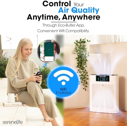 SereneLife HEPA Air Purifier for Home – Smart WiFi & App Control, Ultra-Quiet Air Purifier for Bedrooms & Large Rooms, Removes Dust, Pet Hair & Odors, Ideal for Pets & Allergies (1,800 Sq Ft, White) - Image 5