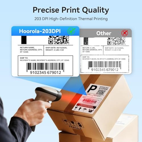 Bluetooth Thermal Shipping Label Printer, Wireless 4x6 Shipping Label Printer, Compatible with Android, iPhone, Mac & Windows, Widely Used for, Amazon, Shopify, Etsy, USPS(Black) - Image 5