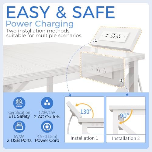 METYERRY 24"x23.6"Large Printer Stand with Power Outlet - Image 4