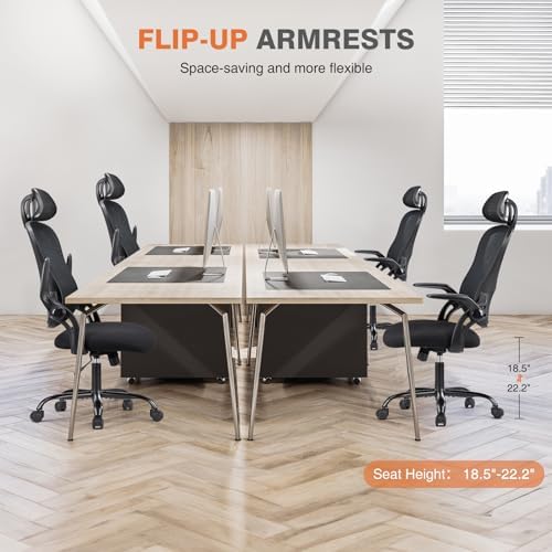 Sweetcrispy Computer Desk Chair, Mesh Office Chair with Lumbar Support - Image 6