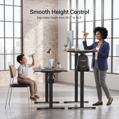 Claiks Electric Standing Desk 40x24 Inch Adjustable Desk, Black - Image 4