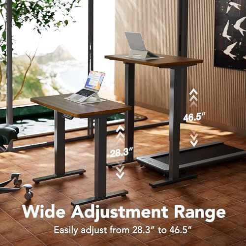 HUANUO 55x28 Inch Electric Standing Desk, Height Adjustable, Black Walnut - Image 5