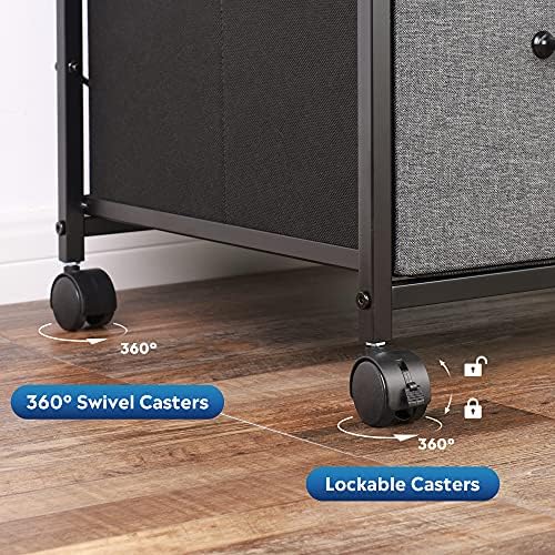 DEVAISE 3 Drawer Mobile File Cabinet, Fabric Lateral Filing Cabinet - Image 6