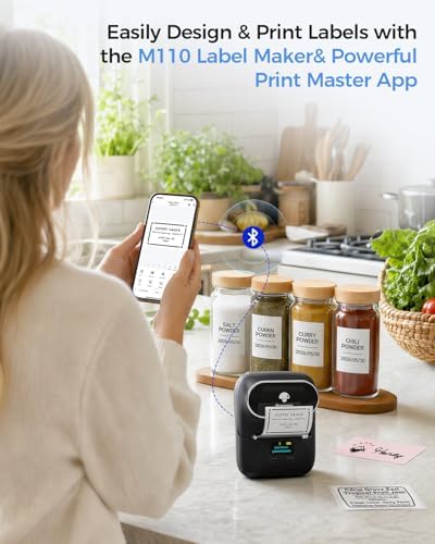 Phomemo M110 Label Maker with 3 Tapes and Bag, Portable Thermal Printer - Image 4