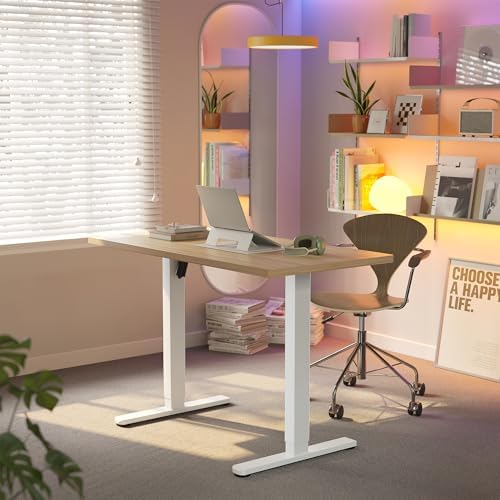 HUANUO 48x24 Inch Electric Standing Desk, Height Adjustable, Natural - Image 2