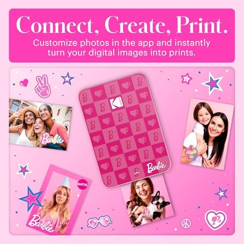 Kodak x Barbie Instant Smartphone Portable Photo Printer, Full Color, Wireless, Zink 2x3” (5.1x7.5 cm) Sticky-Back Photos, Print from iOS & Android Devices with Fun Editing App, Iconic Style - Image 5