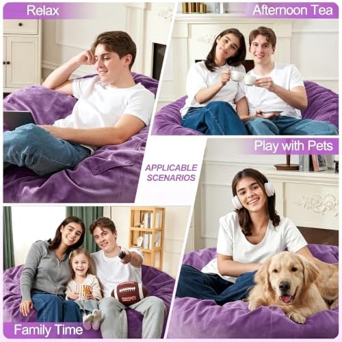 3FT Bean Bag Chairs for Adults,Beanbag Chair with Washable Cover - Image 5
