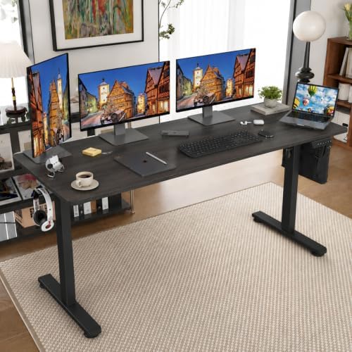STARY Electric Standing Desk Adjustable Height Sit Stand Home Office Desk with Splice Board - Image 2